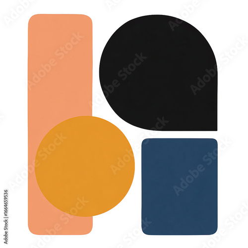 Isolate transparent Abstract Geometric Shapes in Soft Colors on a Minimalist Background PNG die-cut for advertising