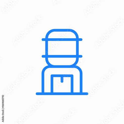 water dispencer blue icon sign vector