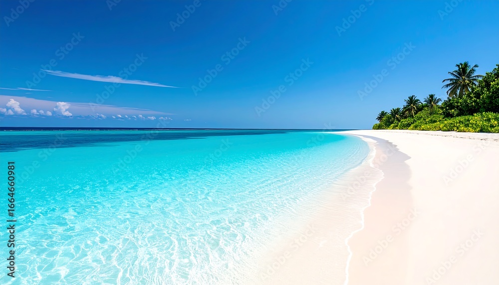 Obraz premium Tropical Beach Paradise - Pristine White Sand and Turquoise Water.