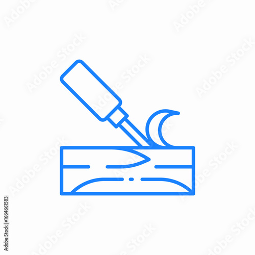 wood carving icon sign vector