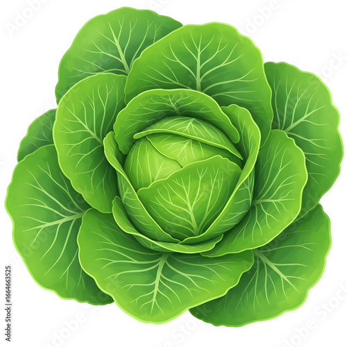 Fresh Green Cabbage Vegetable Closeup View