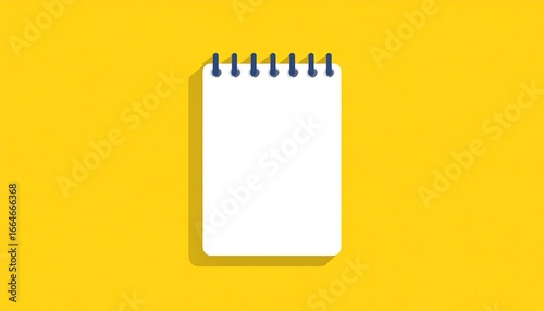 Blank notebook on yellow background