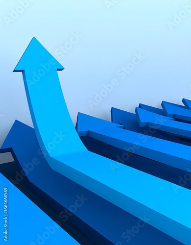 Blue arrows pointing upward, concept of growth