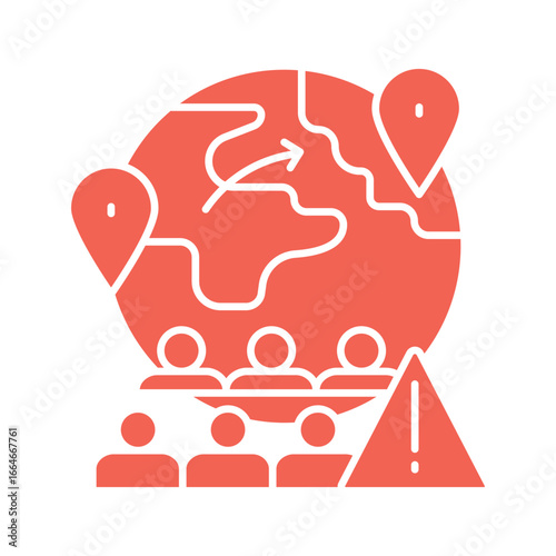 migration crisis color flat icon for digital and print projects.