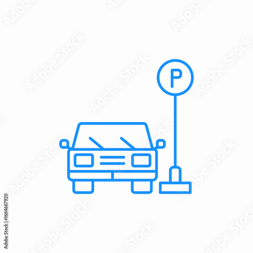 car parking zone icon sign vector