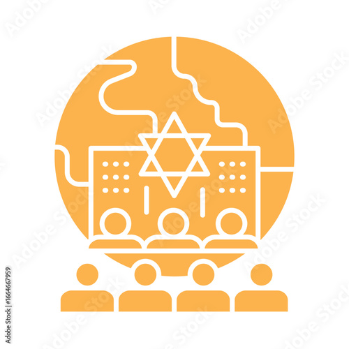 diaspora color flat line icon.