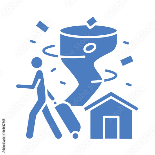 Forced migration color flat icon for digital and print projects.