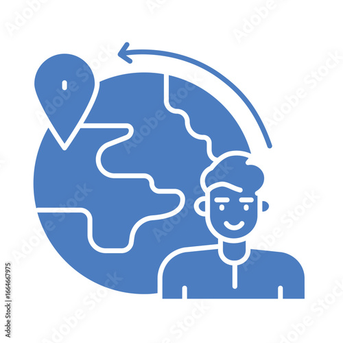 Emigration color flat icon for digital and print projects.