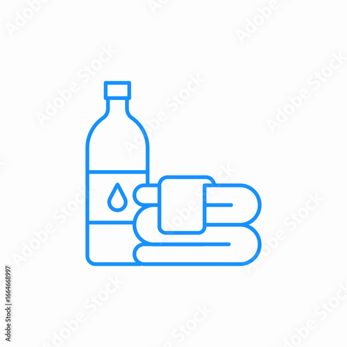lotion towels bathroom icon sign vector