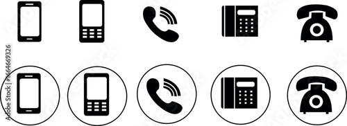 Fotografie Telephone icon, vector set