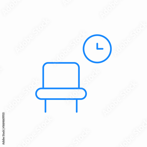 waiting bench icon sign vector