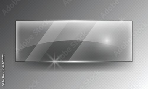 16:9 vector image of a mirror reflection, suitable for application on glass, plastic, or acrylic window surfaces. Offers a glossy, luminous appearance with bright highlights and transparency.