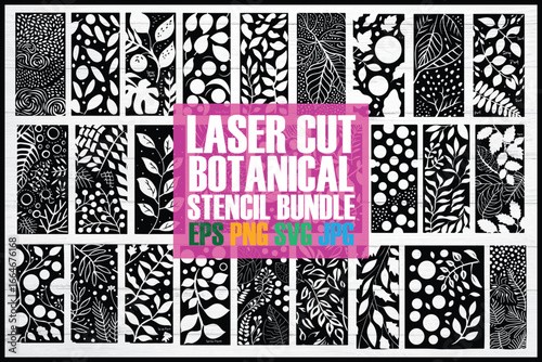 Laser Cut Botanical Stencil Bundle