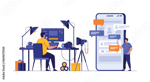 Digital content creation and online communication strategy development for engaging audiences