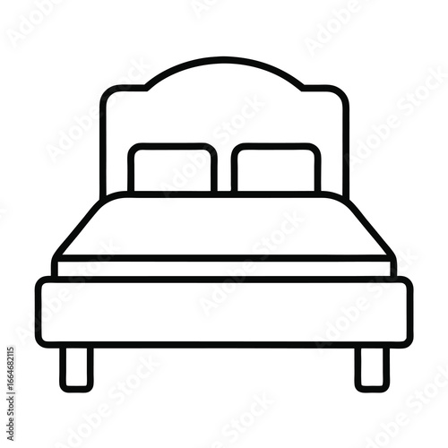 Edge hugger bed outline icon for design projects