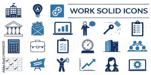 Work related solid icon vectors glyph 