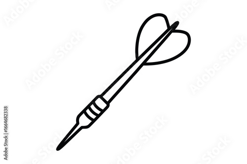 Embrace the challenge of the game with this sleek, heart-fletched dart illustration, symbolizing precision, aim, and skill for recreational play and competitive spirit.