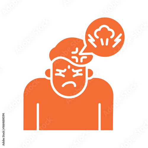 Annoyance emotion color flat icon for digital and print projects.