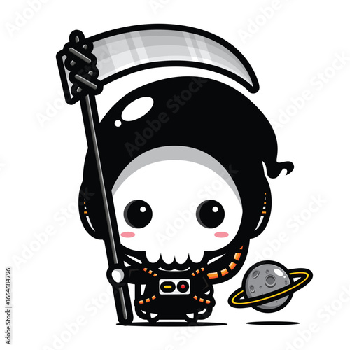 grim reaper in astronaut robe