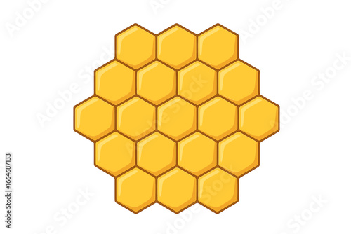 Honeycomb hexagon pattern. Vector isolated texture. Comb texture design. Vector hexagonal cell structure. Cartoon illustration for natural sweet organic food concept.