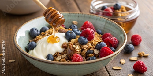 Honey Drizzled Yogurt Bowl with Fresh Berries