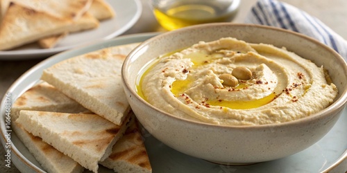Creamy Hummus with Grilled Pita Delight