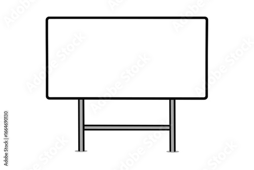 Blank yard sign vector mockup for advertising. Empty horizontal banner for protest or announcement. Isolated outdoor billboard template with copy space for your design or text.