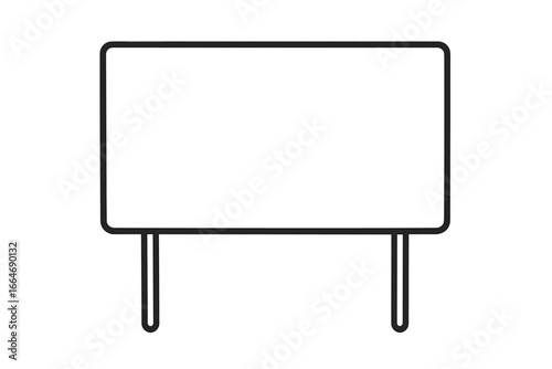 Yard sign vector mockup isolated on a white background. Blank advertising banner for lawn protest or political campaign. Empty template with copy space for text.