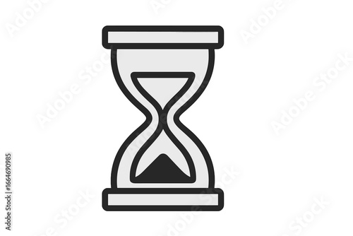 Hourglass icon vector. Sandglass symbol of time passing, deadline, and history. Minimalist sand clock concept for countdown, patience, urgency, and waiting. Old timer.