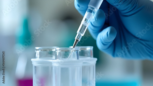 Sterile Gloves Managing Micropipette During Liquid Transfer
