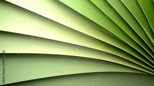 Green Gradient Wave Pattern with Layered Curves for Nature Inspired Design and Background
