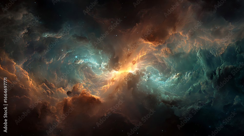 Fototapeta premium Amazing nebula cosmic galaxy space exploration astronomy background universe celestial artwork view