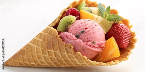 Summer Symphony: Fruits and Ice Cream Cone