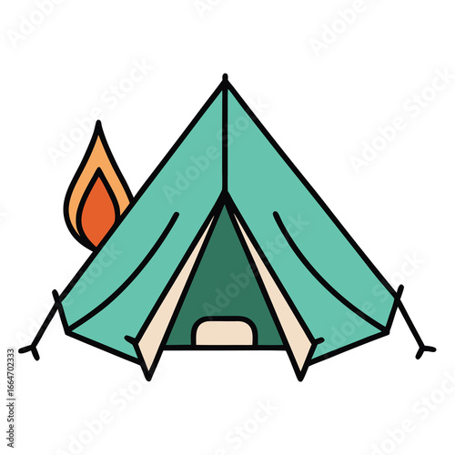 Tent and Campfire for Outdoor Adventures