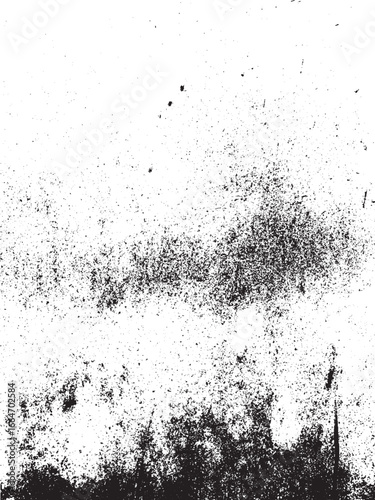 An abstract black and white texture with a distressed and gritty pattern.  The background is unevenly textured and conveys an organic, distressed feel.