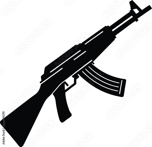 Detailed illustration of an ak47 assault rifle, a symbol of modern warfare and conflict, , often used in various military