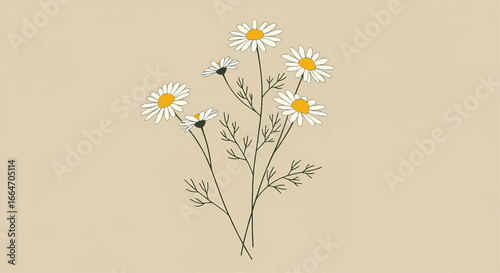 Elegant chamomile illustration A simple and stylish depiction of delicate flower buds