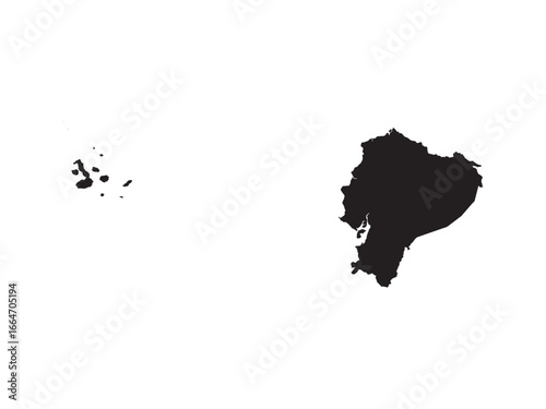 Vector silhouette map of Ecuador in simple style
