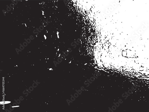 High contrast black and white image featuring abstract forms with a granular texture. The interplay of light and dark creates visual interest, evokes a sense of depth and complexity.