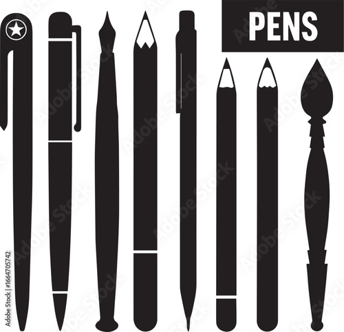 set of pens vector