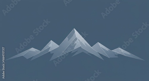 Modern illustration of mountain range against a blue-grey background
