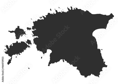 Vector silhouette map of Estonia in simple style
