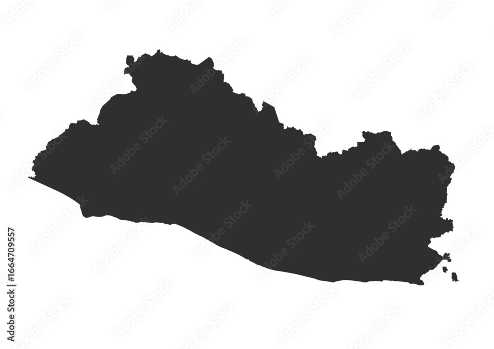 Obraz premium Vector silhouette map of El Salvador in simple style 