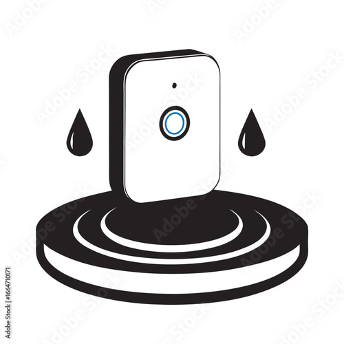 Depiction of smart doorbell camera with floodlight, with integrated system showing enhanced security features. Smart doorbell camera is designed for home automation.
