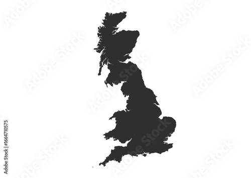 Vector silhouette map of England in simple style
