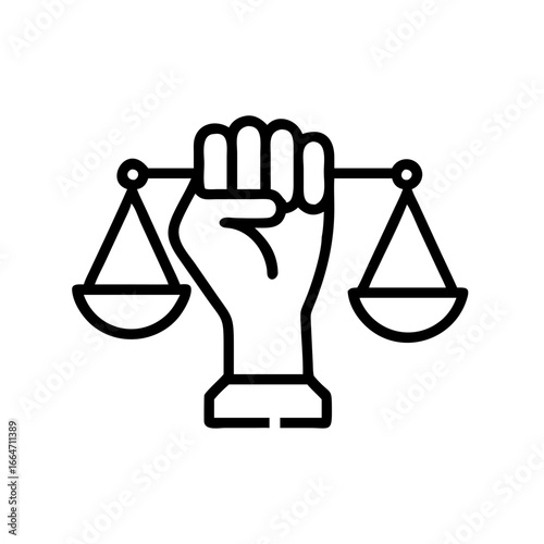 Legal Balance Scales Of Justice In A Hand