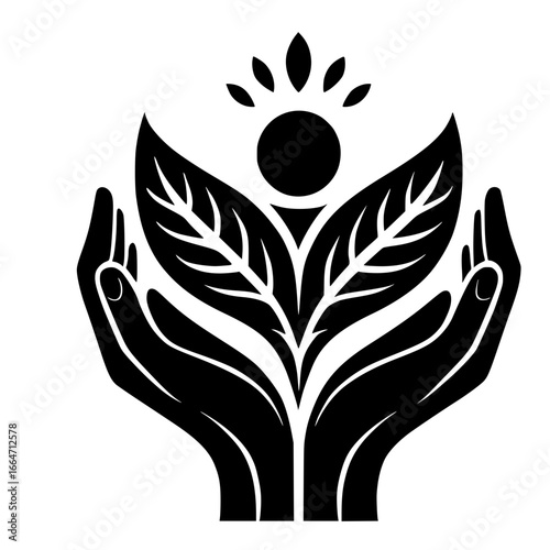 Hands Holding Plant Icon