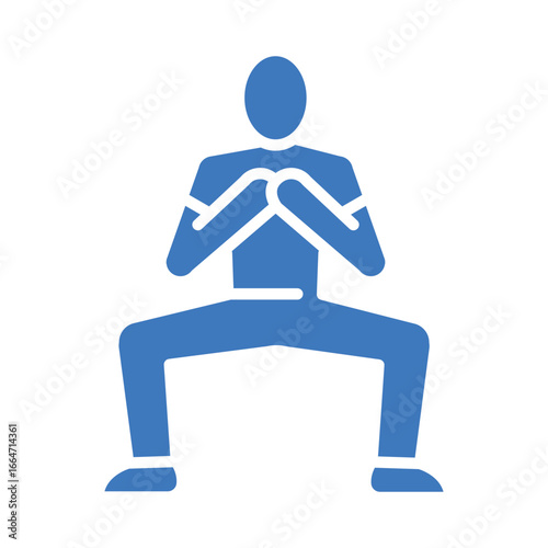 bodyweight squat color flat icon for digital and print projects.