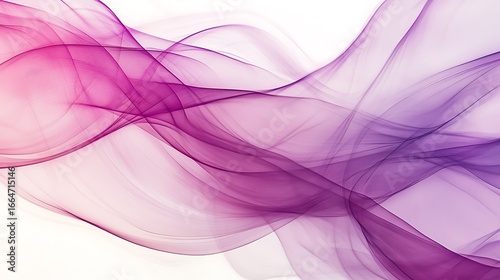 Abstract purple wave background with flowing silky lines and gradient on white