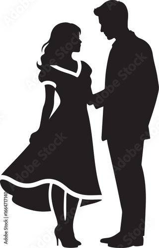 Wallpaper Mural Vector art of couple in love on isolated Torontodigital.ca